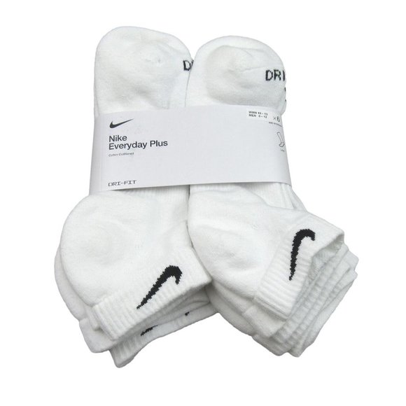 Nike Other - Nike Everyday Plus Cushion Low Socks 6 Pack Men's Size 8-12 White NEW